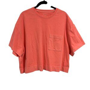 Athleta Classic Cotton Crop Tee in Coral Size M